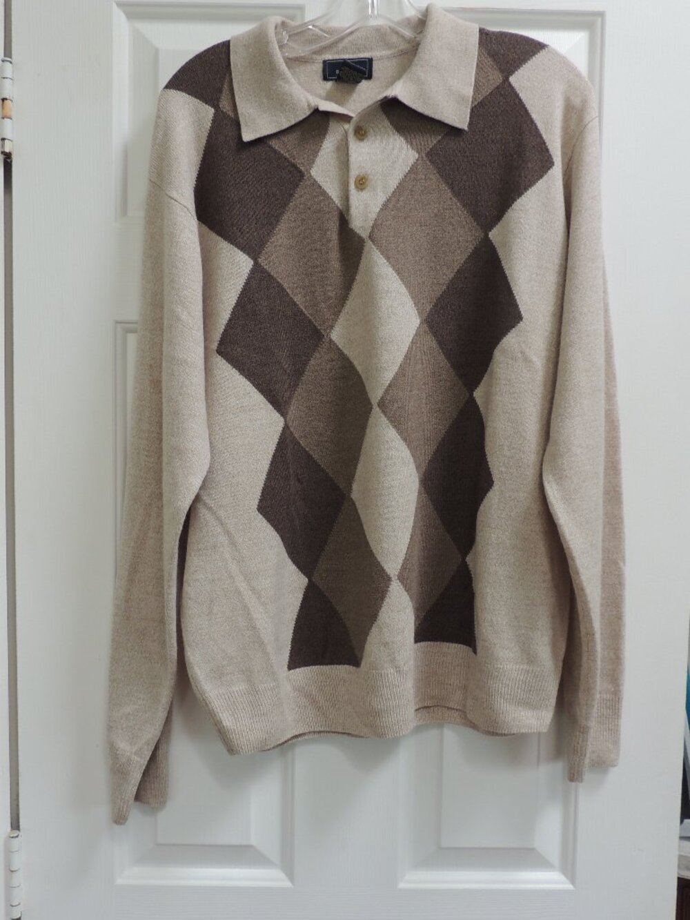 Dockers Argyle Men's Polo Sweater Size L